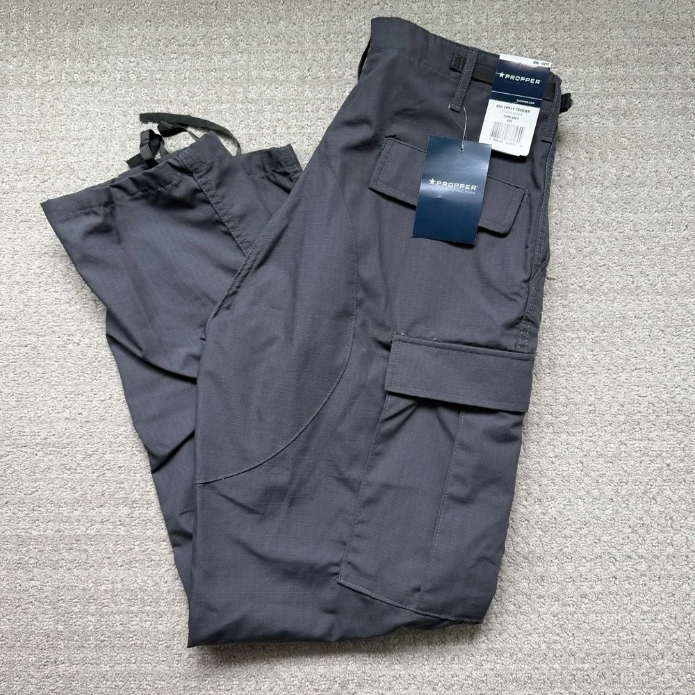 Propper BDU Zip Fly Trousers Mens Medium Regular Grey Tactical Cargo Pants NWT